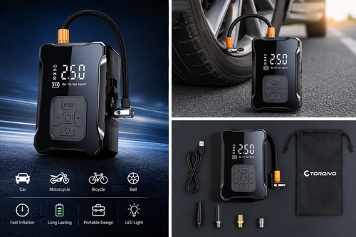 Torqivo AirForce™ — Portable Electric Tire Inflator